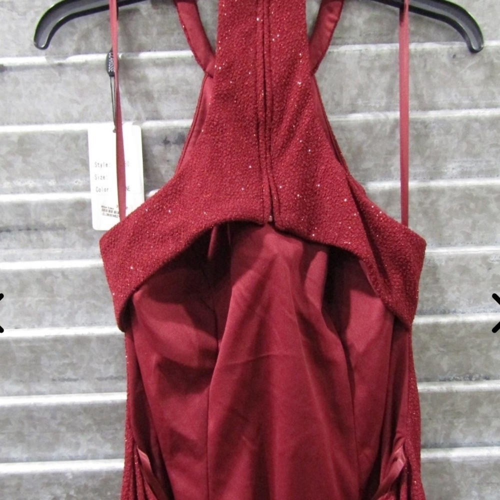 Clarisse Burgundy Backless Dress